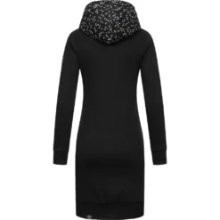 Ragwear Druckkleid »Bess«, Langärmliges Baumwoll Kleid Mit Printmuster-Kapuze -Deutschland Glanz Dame Verkaufs-Shop 0421c7e2087231908309fa35aea94cac