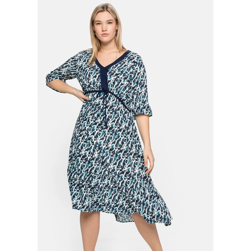 Sheego Tunikakleid »Kleid«, Mit Alloverprint Und Volantärmeln 3 Sheego Tunikakleid »Kleid«, Mit Alloverprint Und Volantärmeln