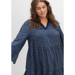 Sheego Tunikakleid »Kleid«, Mit Alloverprint Und Trompetenärmeln -Deutschland Glanz Dame Verkaufs-Shop 2426a9b90dc84600b36147782fef0c8a