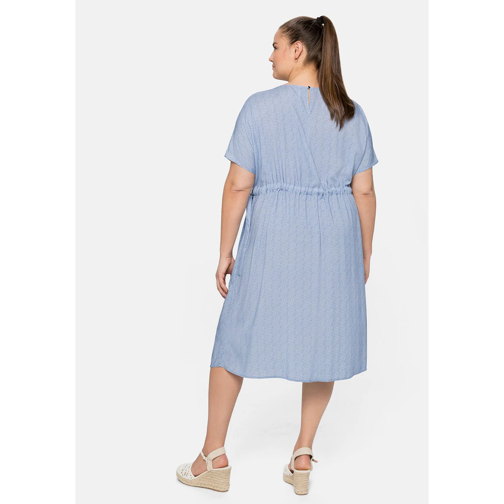 Sheego Sommerkleid »Kleid«, Mit Alloverdruck Und Taillen-Bindeband 4 Sheego Sommerkleid »Kleid«, Mit Alloverdruck Und Taillen-Bindeband – Bild 2