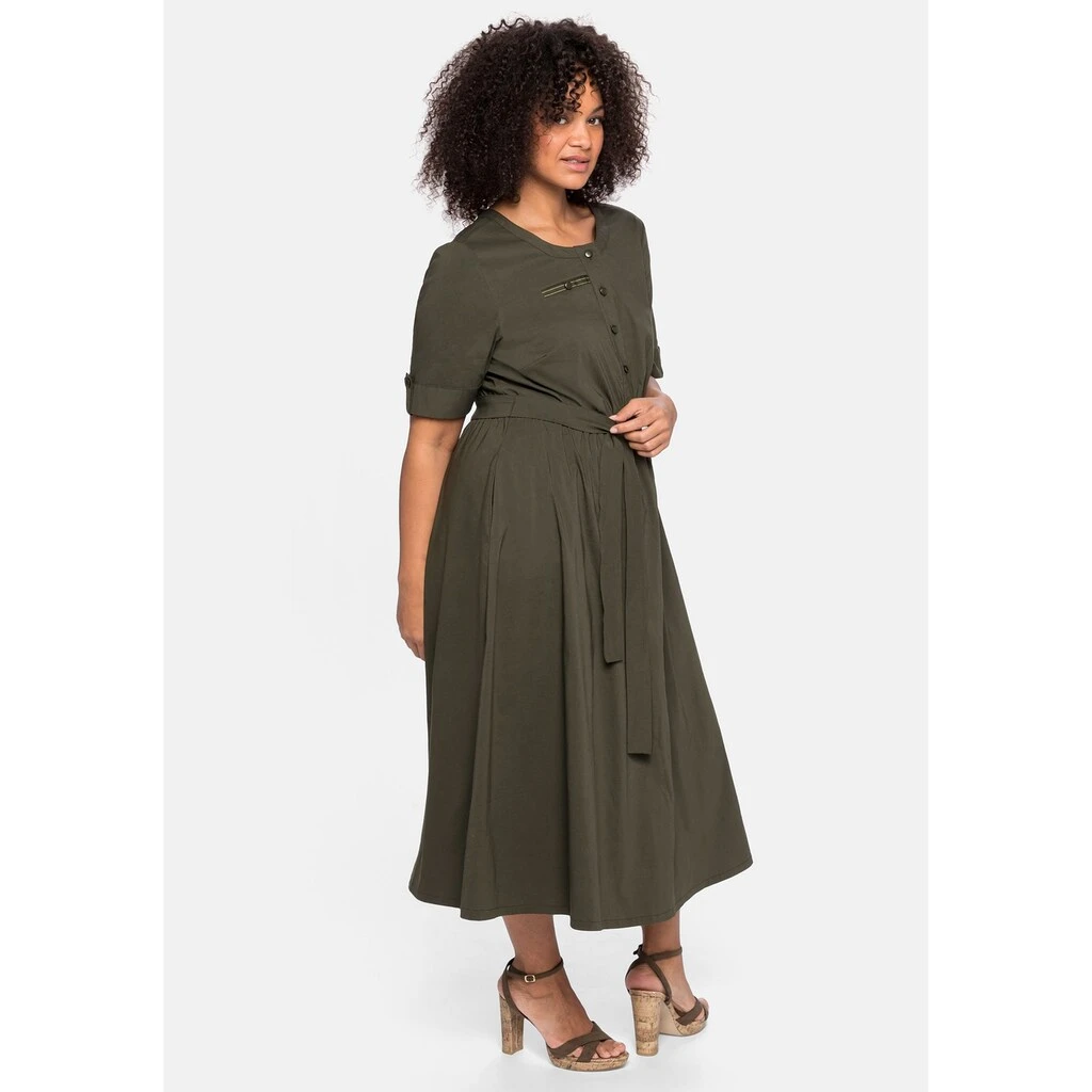 Sheego Blusenkleid »Kleid«, Mit Knopfleiste Und Bindegürtel 7 Sheego Blusenkleid »Kleid«, Mit Knopfleiste Und Bindegürtel – Bild 5