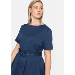 Sheego Cocktailkleid »Kleid«, Mit Gürtel, Reißverschluss Und Seitentaschen -Deutschland Glanz Dame Verkaufs-Shop 48660dbf304aab45c9c98716c432505f