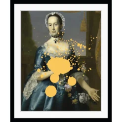 Queence Bild »Linda«, Frau, Gerahmt, Kleid, Frau, Mittelalter, Farbklecks