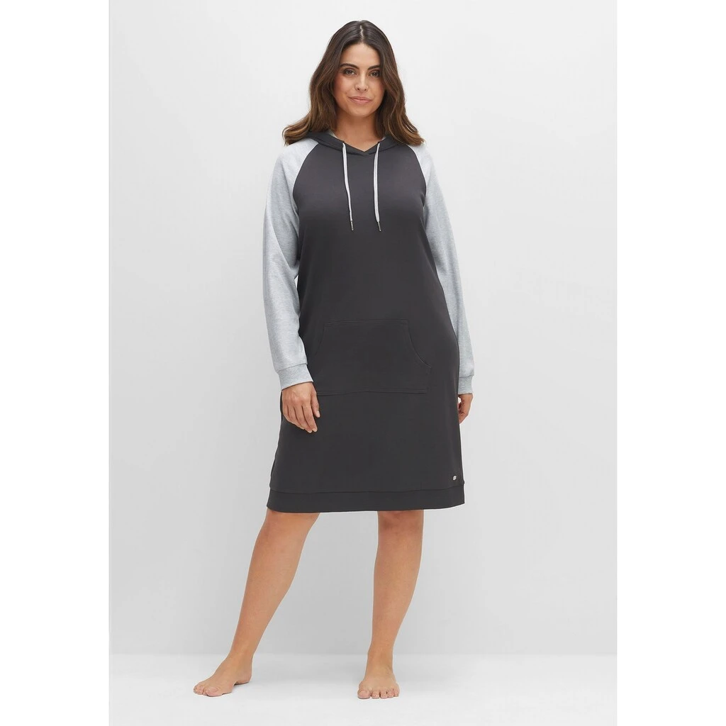Sheego Sweatkleid »Relax-Kleid«, Mit Kapuze, Aus Weichem Interlock 5 Sheego Sweatkleid »Relax-Kleid«, Mit Kapuze, Aus Weichem Interlock – Bild 3