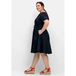 Sheego Cocktailkleid »Kleid«, Mit Gürtel Und Reverskragen -Deutschland Glanz Dame Verkaufs-Shop 5403f3b81a1ae7c9f83fa82cd4d0614e