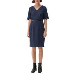S.Oliver BLACK LABEL Midikleid »Kleid Aus Viskosestretch«, (1 Tlg.)