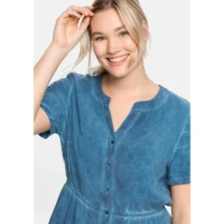 Sheego Blusenkleid »Kleid«, Aus Viskose, In Oil-dyed-Waschung -Deutschland Glanz Dame Verkaufs-Shop 5e2fb613875bded715fbd7a204f48e8e