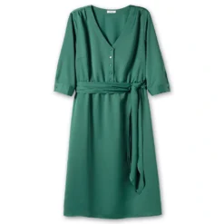 Sheego Satinkleid »Kleid«, Mit 3/4-Arm Und Bindeband -Deutschland Glanz Dame Verkaufs-Shop 6589e526cc44ed5df4436ad6e70767f7