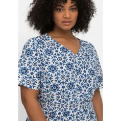 Sheego By Joe Browns Druckkleid »Kleid«, Mit Smok-Taillenbund -Deutschland Glanz Dame Verkaufs-Shop 6ba381d06ed4cd7527a62eb35202c711