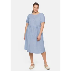 Sheego Sommerkleid »Kleid«, Mit Alloverdruck Und Taillen-Bindeband