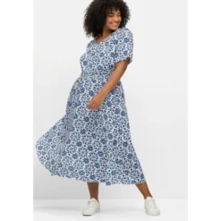 Sheego By Joe Browns Druckkleid »Kleid«, Mit Smok-Taillenbund -Deutschland Glanz Dame Verkaufs-Shop 85935808a1e9b0bea9a32a9e8df9fd9d