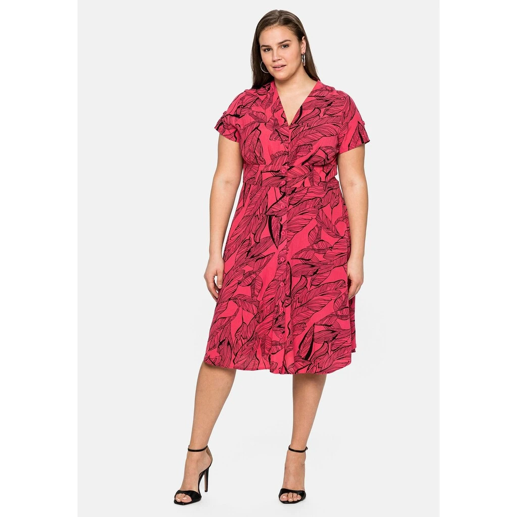 Sheego By Joe Browns Blusenkleid »Kleid«, Mit Allover-Blätterdruck 3 Sheego By Joe Browns Blusenkleid »Kleid«, Mit Allover-Blätterdruck