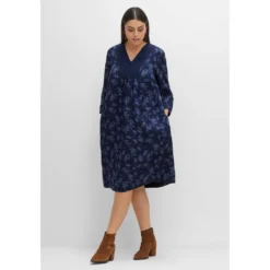 Sheego Druckkleid »Kleid«, Mit Verspielten Details, Lockere Schnittform