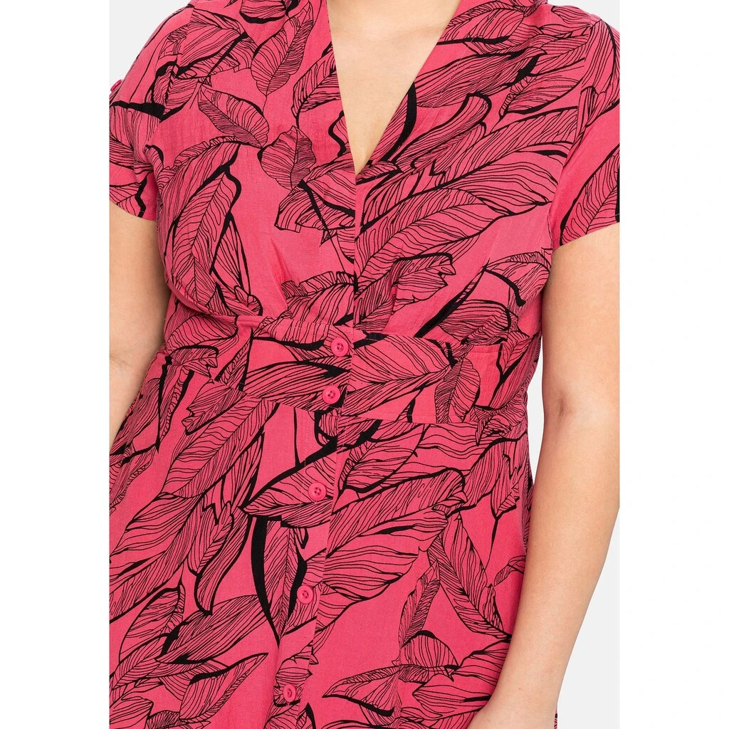 Sheego By Joe Browns Blusenkleid »Kleid«, Mit Allover-Blätterdruck 5 Sheego By Joe Browns Blusenkleid »Kleid«, Mit Allover-Blätterdruck – Bild 3