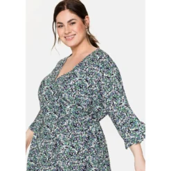 Sheego Midikleid »Kleid«, Mit Verspielten Rüschen -Deutschland Glanz Dame Verkaufs-Shop 9ca68a5cb894e51415934daa80f2a557