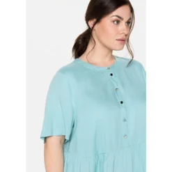 Sheego Tunikakleid »Kleid«, Mit Knopfleiste Und Volants -Deutschland Glanz Dame Verkaufs-Shop 9d08298e6b17742f0afcc15913fd0f0d