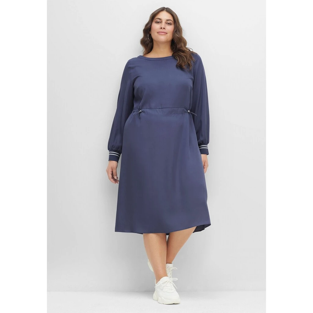 Sheego Midikleid »Kleid«, Aus Fließendem Lyocell, Mit Taillen-Tunnelzug