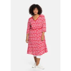 Sheego By Joe Browns Blusenkleid »Kleid«, Mit Blumendruck Und Spitzenbesatz