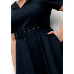 Sheego Cocktailkleid »Kleid«, Mit Gürtel Und Reverskragen -Deutschland Glanz Dame Verkaufs-Shop be8377b9ef560244dcfa4c69184a22b0