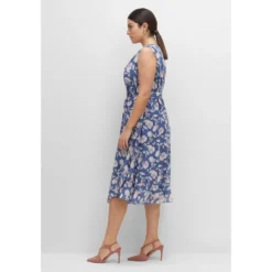 Sheego Chiffonkleid »Kleid«, In Midilänge, Mit Wasserfallkragen -Deutschland Glanz Dame Verkaufs-Shop c79ab2319671db1f98e24dd258e0f0d7