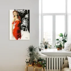 Artland Wandbild »Schönheit Im Roten Kleid«, Frau, (1 St.), Als Alubild, Leinwandbild, Wandaufkleber Oder Poster In Versch. Größen -Deutschland Glanz Dame Verkaufs-Shop db48aaa42cd10b574dbb6f0e7c603551