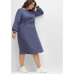 Sheego Midikleid »Kleid«, Aus Fließendem Lyocell, Mit Taillen-Tunnelzug -Deutschland Glanz Dame Verkaufs-Shop dbf32dab55fd0ea701645b268fcdd156